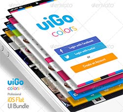 UI设计－手机应用程序通用模板(第二版)：uiGo Colors » iOS Flat UI Bundle